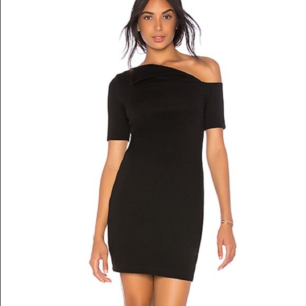 Bailey 44 Revolve Don't Bring Me Down Mini Dress Women's XS Black Cold Shoulder